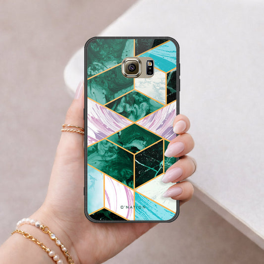 Samsung Galaxy S6 Cover - O'Nation Shades of Marble Series - HQ Ultra Shine Premium Infinity Glass Soft Silicon Borders Case