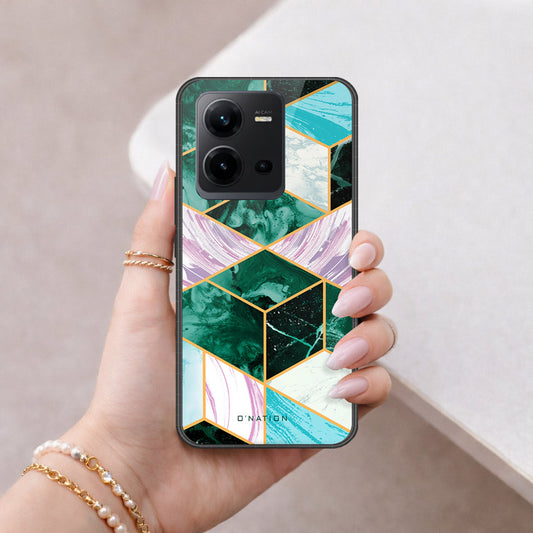 Vivo V25e Cover - O'Nation Shades of Marble Series - HQ Ultra Shine Premium Infinity Glass Soft Silicon Borders Case