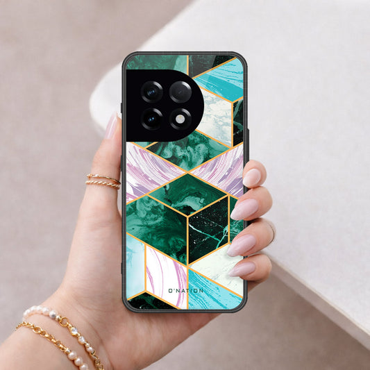 OnePlus 11 Cover - O'Nation Shades of Marble Series - HQ Ultra Shine Premium Infinity Glass Soft Silicon Borders Case