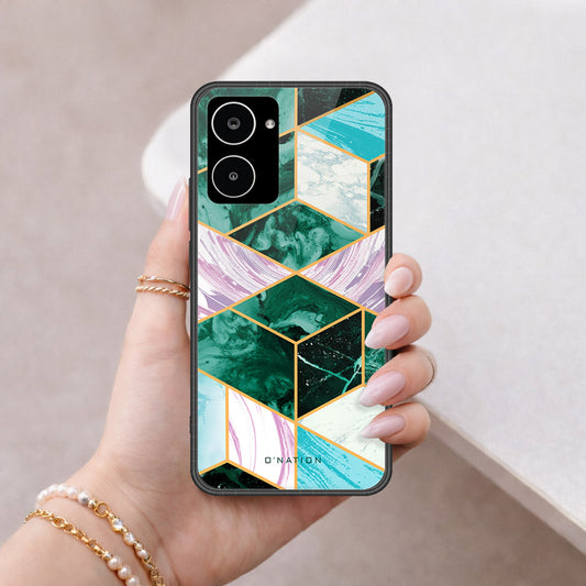 Realme 10 Cover - O'Nation Shades of Marble Series - HQ Ultra Shine Premium Infinity Glass Soft Silicon Borders Case