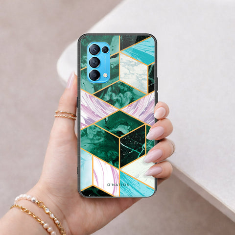 Oppo Reno 5 4G Cover - O'Nation Shades of Marble Series - HQ Ultra Shine Premium Infinity Glass Soft Silicon Borders Case