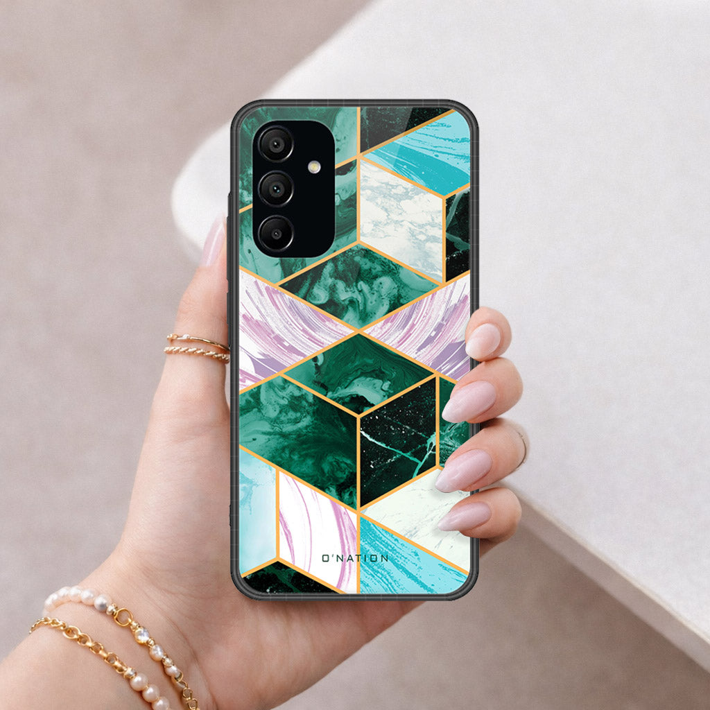 Samsung Galaxy A15 4GCover - O'Nation Shades of Marble Series - HQ Ultra Shine Premium Infinity Glass Soft Silicon Borders Case