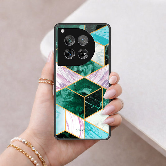 OnePlus 12 Cover - O'Nation Shades of Marble Series - HQ Ultra Shine Premium Infinity Glass Soft Silicon Borders Case
