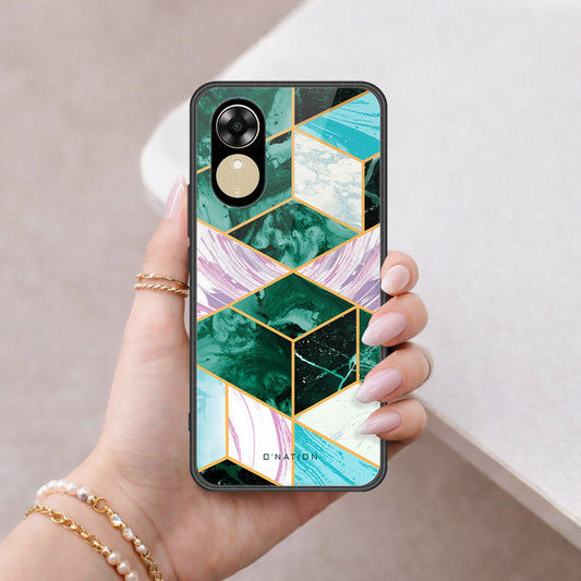 Oppo A17k Cover - O'Nation Shades of Marble Series - HQ Ultra Shine Premium Infinity Glass Soft Silicon Borders Case