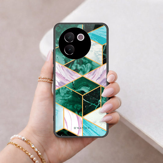 Vivo V30e Cover - O'Nation Shades of Marble Series - HQ Ultra Shine Premium Infinity Glass Soft Silicon Borders Case