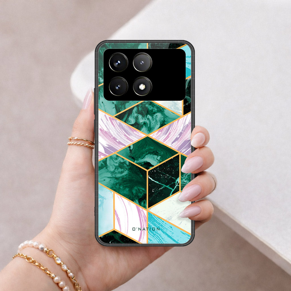 Xiaomi Poco F6 Pro Cover - O'Nation Shades of Marble Series - HQ Ultra Shine Premium Infinity Glass Soft Silicon Borders Case