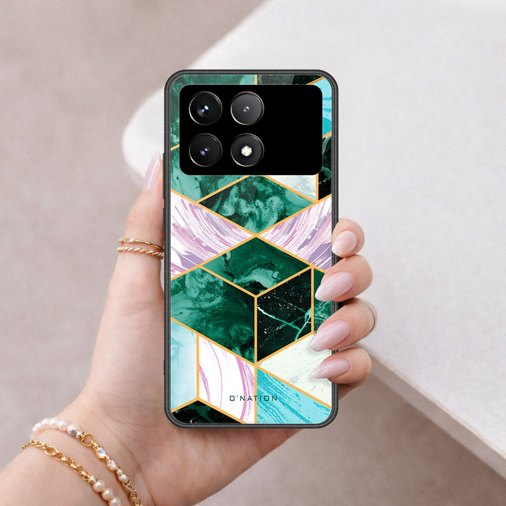 Xiaomi Poco X6 Pro Cover - O'Nation Shades of Marble Series - HQ Ultra Shine Premium Infinity Glass Soft Silicon Borders Case