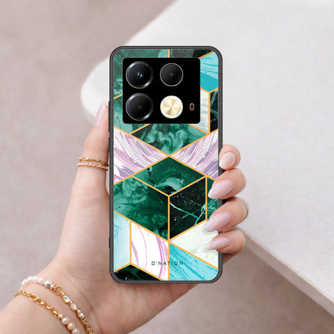 Infinix Note 40 Cover - O'Nation Shades of Marble Series - HQ Ultra Shine Premium Infinity Glass Soft Silicon Borders Case