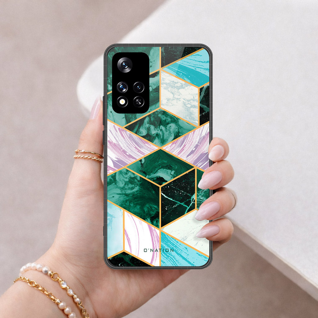Xiaomi 11i HyperCharge Cover - O'Nation Shades of Marble Series - HQ Ultra Shine Premium Infinity Glass Soft Silicon Borders Case