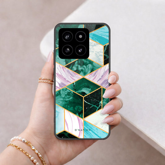 Xiaomi 14 Cover - O'Nation Shades of Marble Series - HQ Ultra Shine Premium Infinity Glass Soft Silicon Borders Case