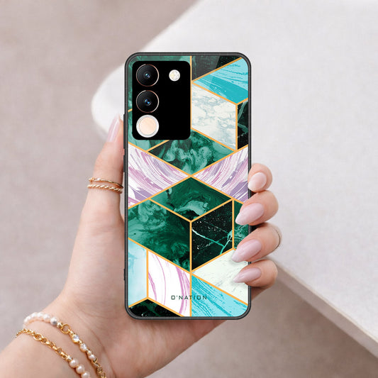 Vivo V29e Cover - O'Nation Shades of Marble Series - HQ Ultra Shine Premium Infinity Glass Soft Silicon Borders Case