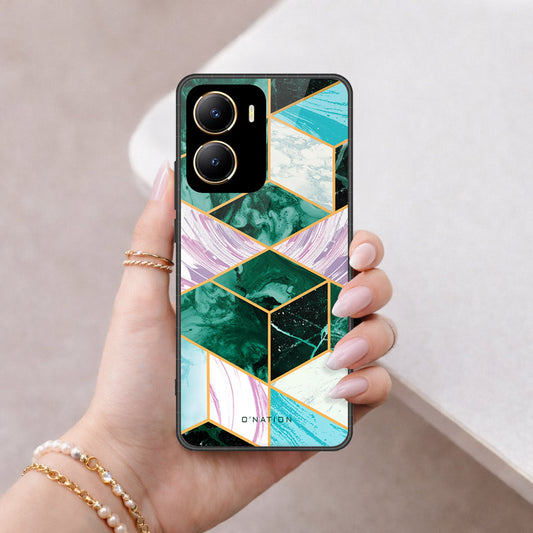 Vivo Y16 Cover - O'Nation Shades of Marble Series - HQ Ultra Shine Premium Infinity Glass Soft Silicon Borders Case