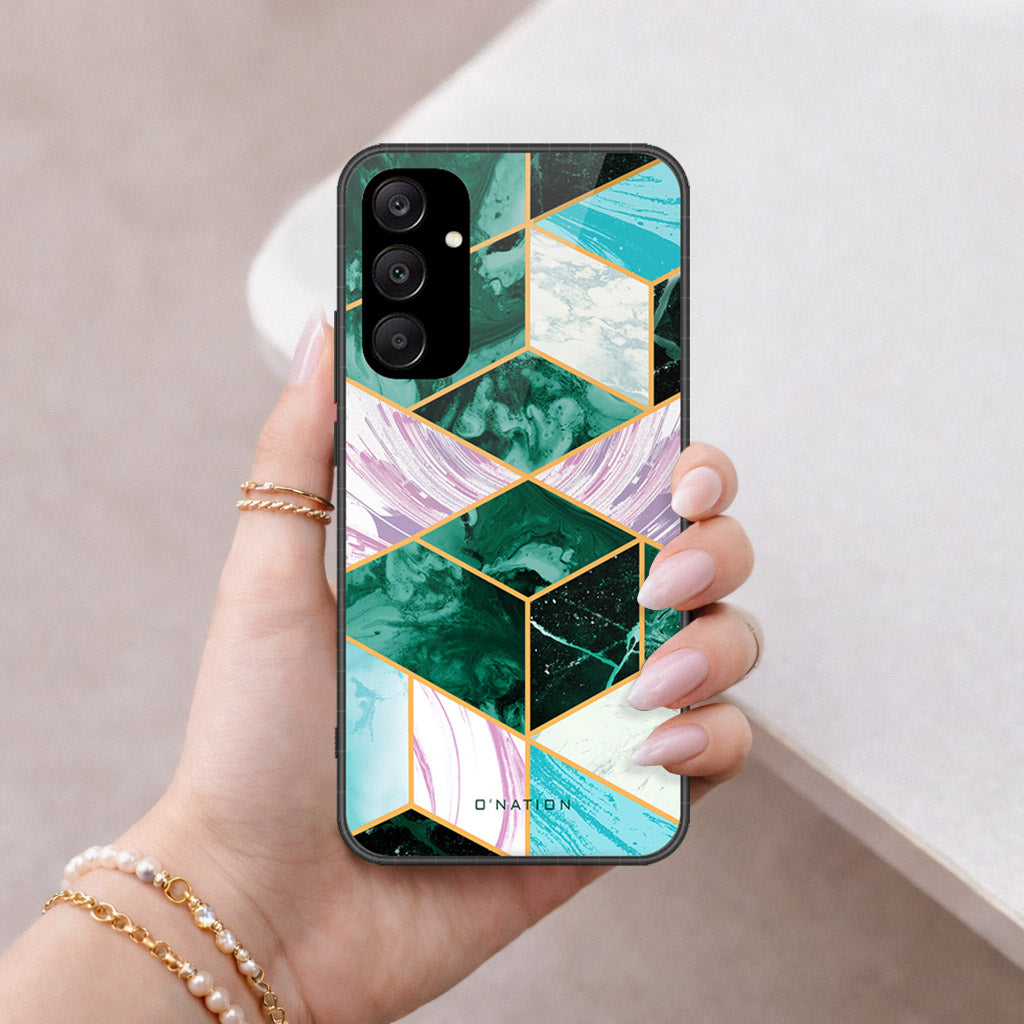 Samsung Galaxy A25 5G Cover - O'Nation Shades of Marble Series - HQ Ultra Shine Premium Infinity Glass Soft Silicon Borders Case