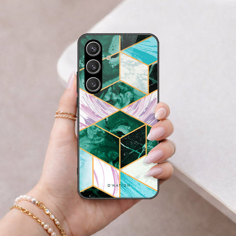 Samsung Galaxy S24 Cover - O'Nation Shades of Marble Series - HQ Ultra Shine Premium Infinity Glass Soft Silicon Borders Case