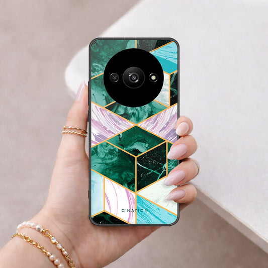 Xiaomi Redmi A3 Cover - O'Nation Shades of Marble Series - HQ Ultra Shine Premium Infinity Glass Soft Silicon Borders Case