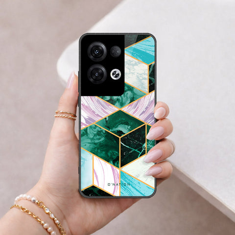 Oppo Reno 8 Pro Plus Cover - O'Nation Shades of Marble Series - HQ Ultra Shine Premium Infinity Glass Soft Silicon Borders Case