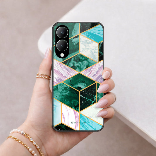 Vivo Y17s Cover - O'Nation Shades of Marble Series - HQ Ultra Shine Premium Infinity Glass Soft Silicon Borders Case