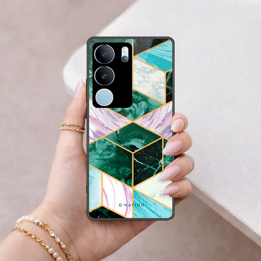 Vivo V29 Pro Cover - O'Nation Shades of Marble Series - HQ Ultra Shine Premium Infinity Glass Soft Silicon Borders Case