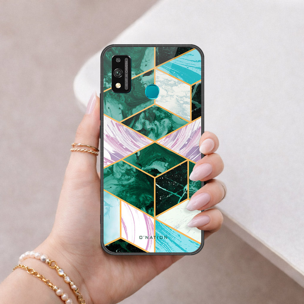 Huawei Honor 9 Lite - O'Nation Shades of Marble Series - HQ Ultra Shine Premium Infinity Glass Soft Silicon Borders Case