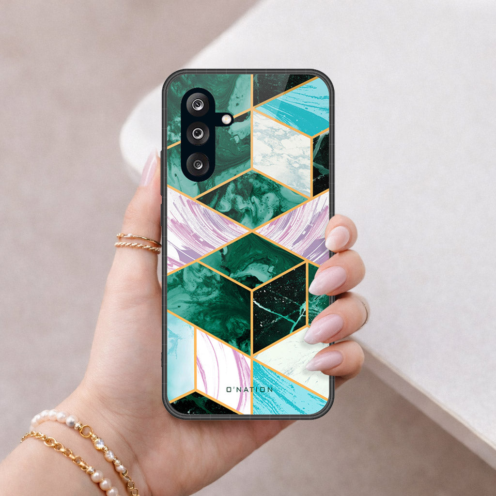 Samsung Galaxy A57 Cover - O'Nation Shades of Marble Series - HQ Ultra Shine Premium Infinity Glass Soft Silicon Borders Case