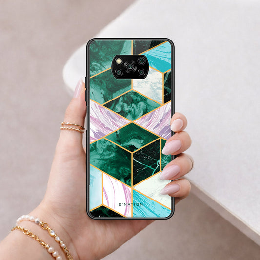 Xiaomi Poco X3 NFC Cover - O'Nation Shades of Marble Series - HQ Ultra Shine Premium Infinity Glass Soft Silicon Borders Case