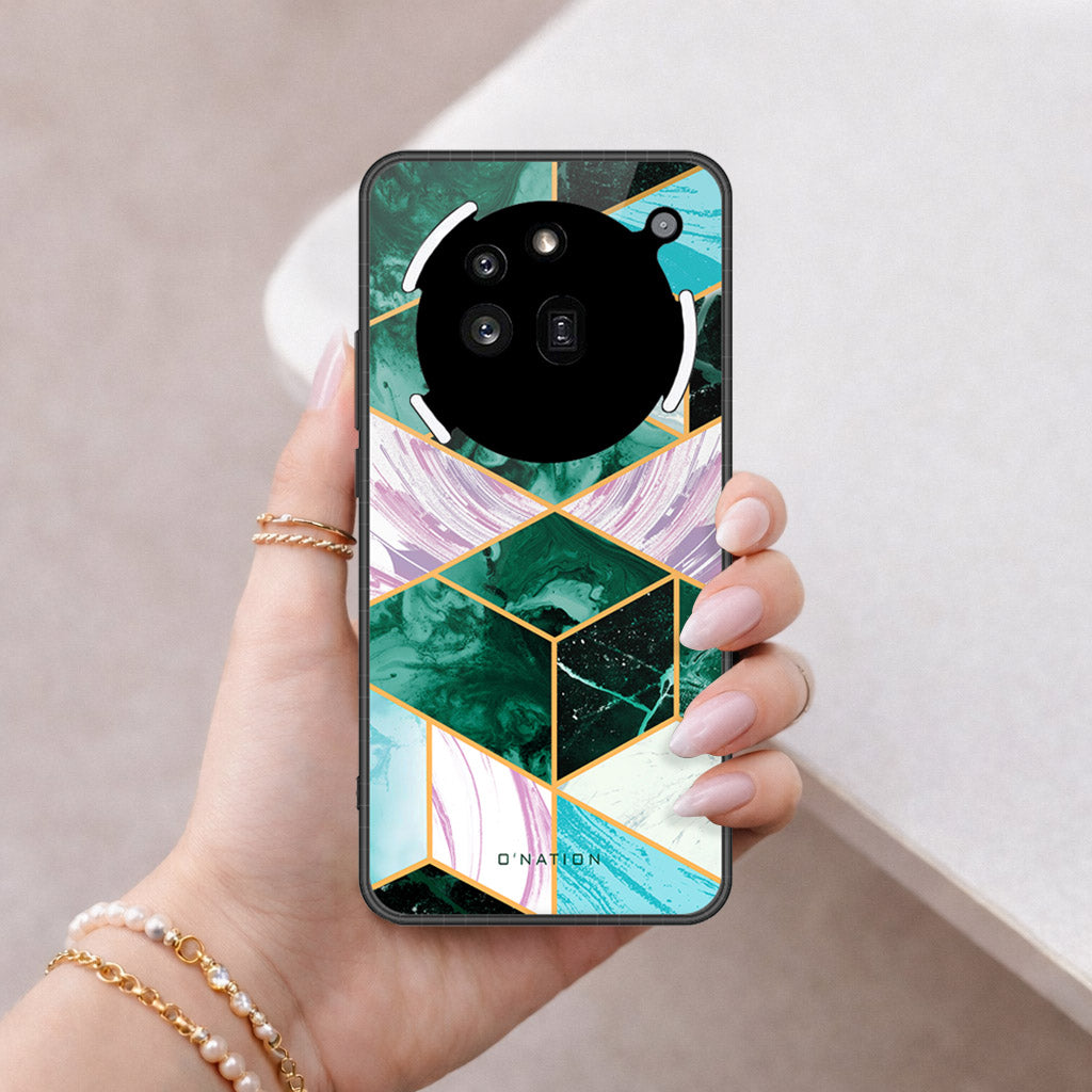 Nothing Phone 3a Pro Cover - O'Nation Shades of Marble Series - HQ Ultra Shine Premium Infinity Glass Soft Silicon Borders Case