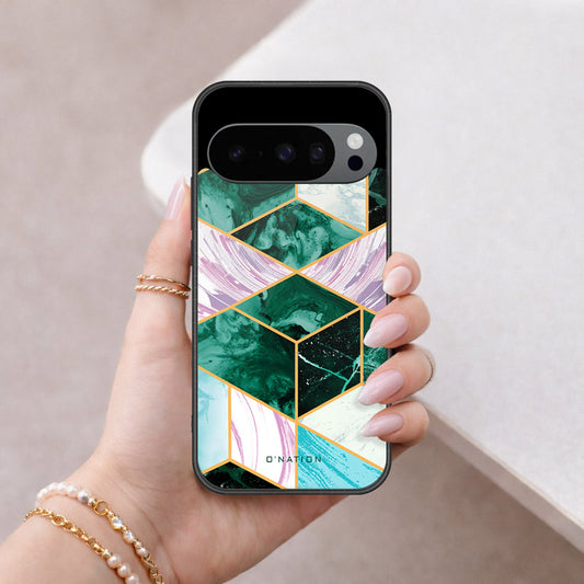 Google Pixel 9 Pro XL Cover - O'Nation Shades of Marble Series - HQ Ultra Shine Premium Infinity Glass Soft Silicon Borders Case