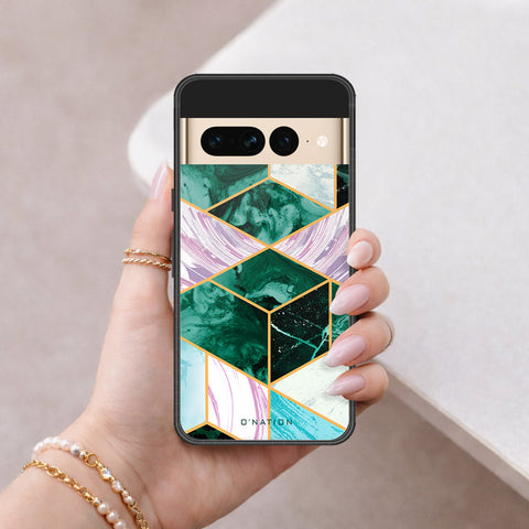 Google Pixel 7 Pro Cover - O'Nation Shades of Marble Series - HQ Ultra Shine Premium Infinity Glass Soft Silicon Borders Case