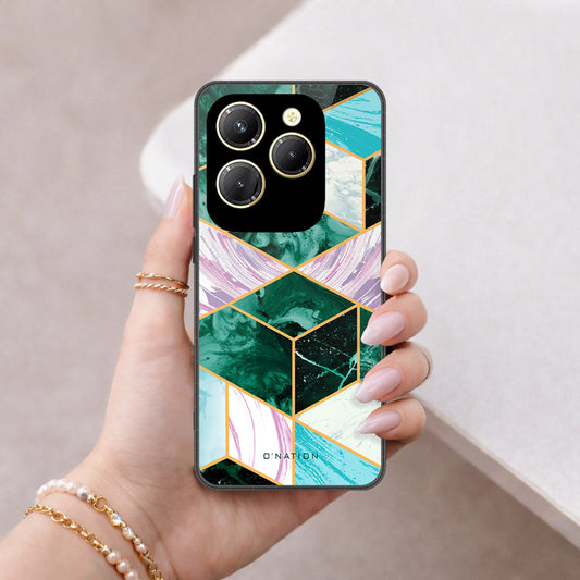 Infinix Hot 40 Pro Cover - O'Nation Shades of Marble Series - HQ Ultra Shine Premium Infinity Glass Soft Silicon Borders Case