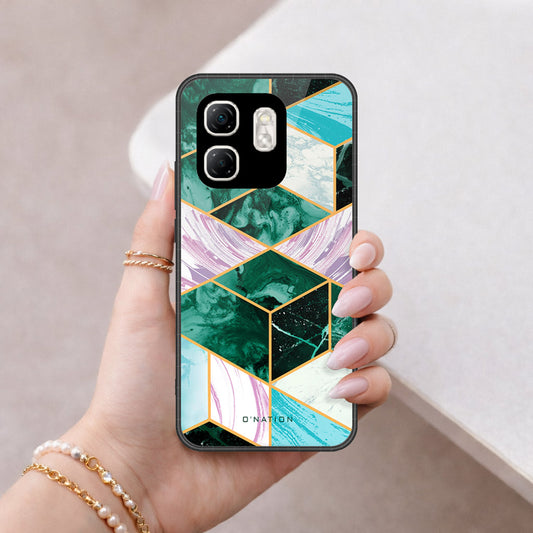 Infinix Smart 9 Cover - O'Nation Shades of Marble Series - HQ Ultra Shine Premium Infinity Glass Soft Silicon Borders Case