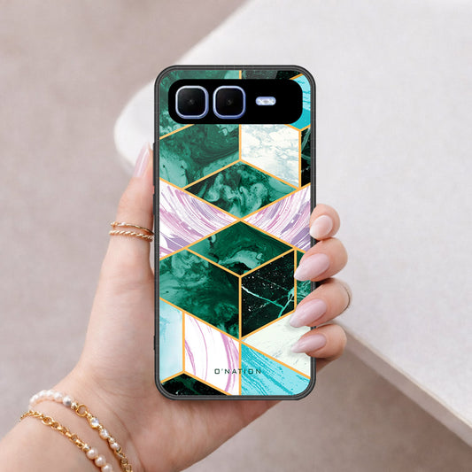 Infinix Smart 10 Plus Cover - O'Nation Shades of Marble Series - HQ Ultra Shine Premium Infinity Glass Soft Silicon Borders Case