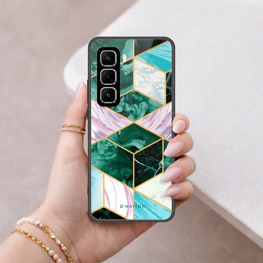 Infinix Hot 60 Pro Plus Cover - O'Nation Shades of Marble Series - HQ Ultra Shine Premium Infinity Glass Soft Silicon Borders Case