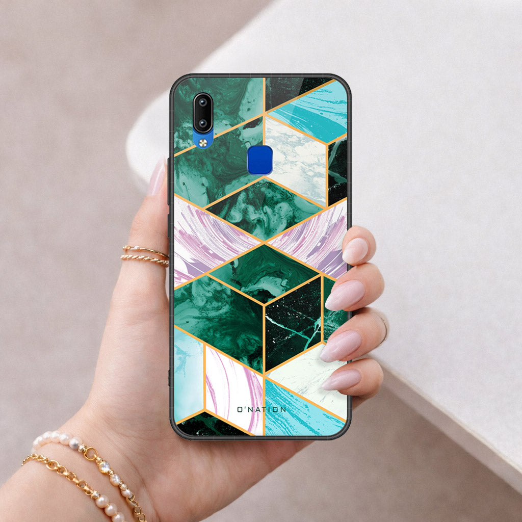 Vivo Y90 Cover - O'Nation Shades of Marble Series - HQ Ultra Shine Premium Infinity Glass Soft Silicon Borders Case