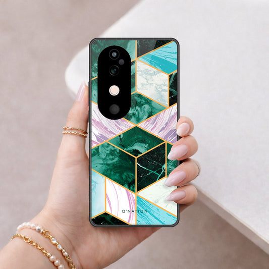 Vivo S19 Cover - O'Nation Shades of Marble Series - HQ Ultra Shine Premium Infinity Glass Soft Silicon Borders Case