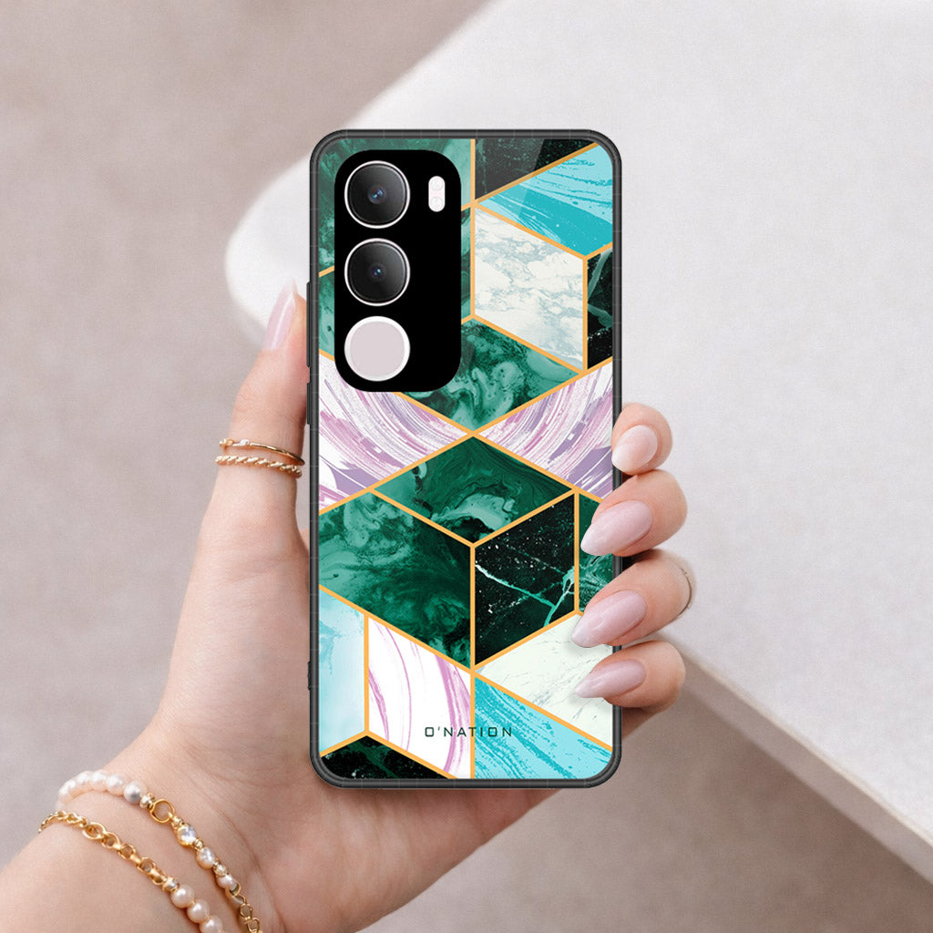 Vivo Y29 5G Cover - O'Nation Shades of Marble Series - HQ Ultra Shine Premium Infinity Glass Soft Silicon Borders Case