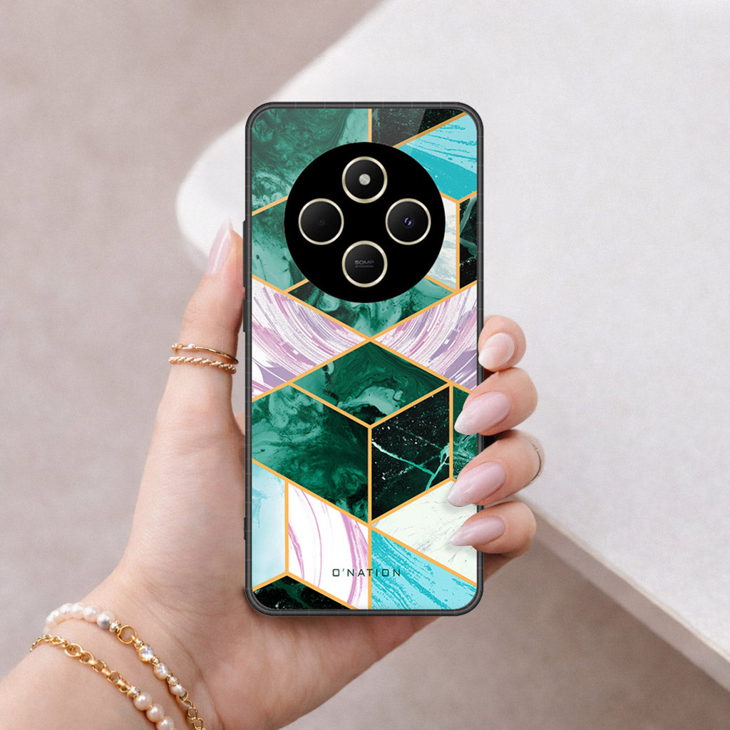Xiaomi Redmi A3 Pro Cover - O'Nation Shades of Marble Series - HQ Ultra Shine Premium Infinity Glass Soft Silicon Borders Case