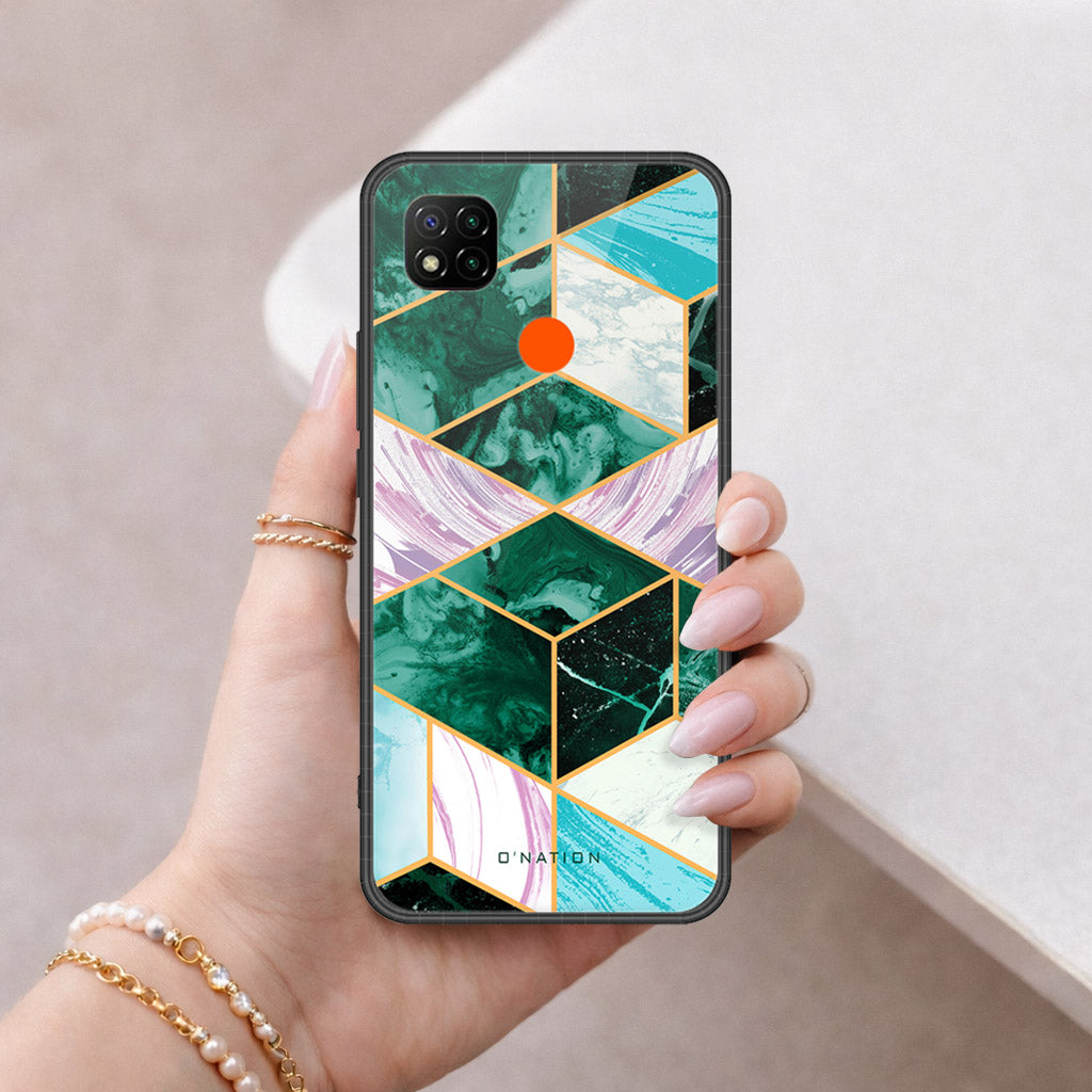 Xiaomi Poco C31 Cover - O'Nation Shades of Marble Series - HQ Ultra Shine Premium Infinity Glass Soft Silicon Borders Case