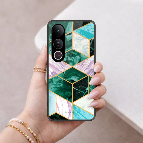 Vivo V50 Lite Cover - O'Nation Shades of Marble Series - HQ Ultra Shine Premium Infinity Glass Soft Silicon Borders Case