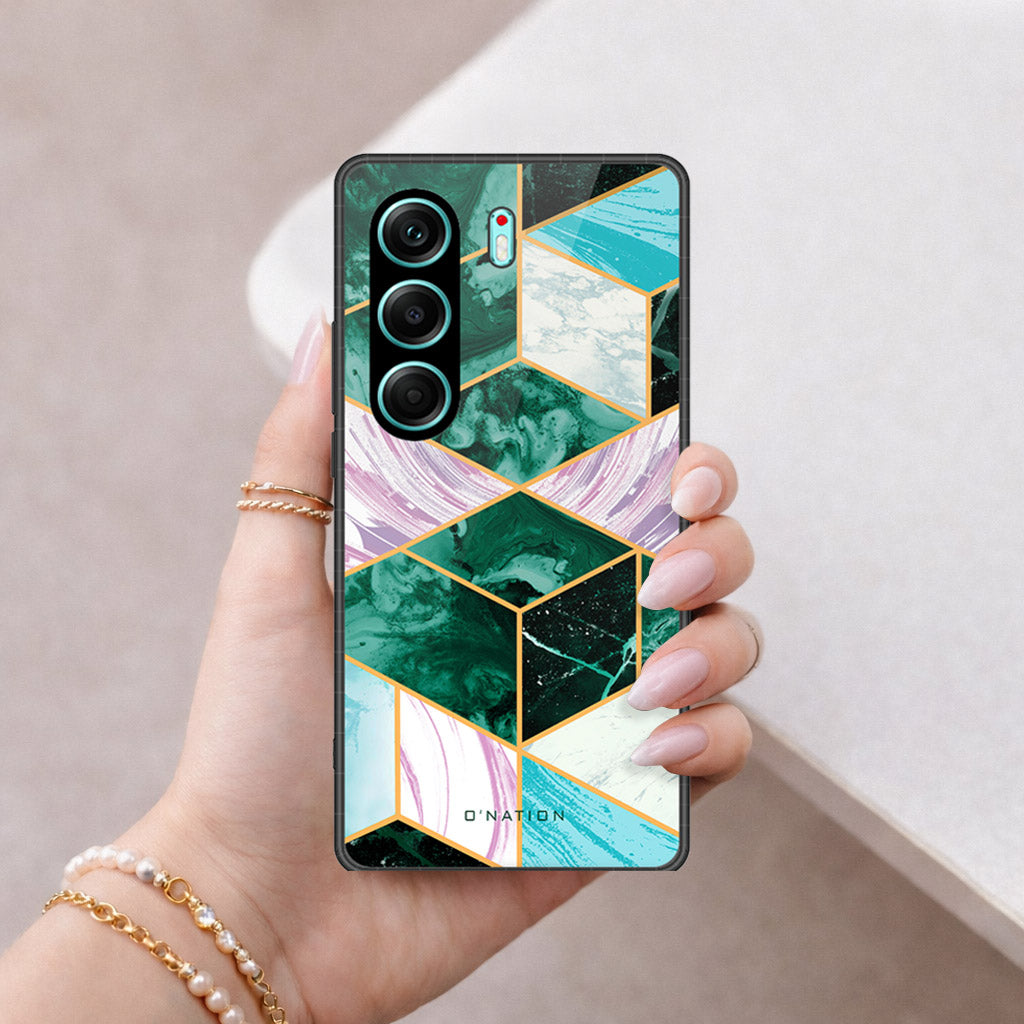 Tecno Camon 40 Pro Cover - O'Nation Shades of Marble Series - HQ Ultra Shine Premium Infinity Glass Soft Silicon Borders Case