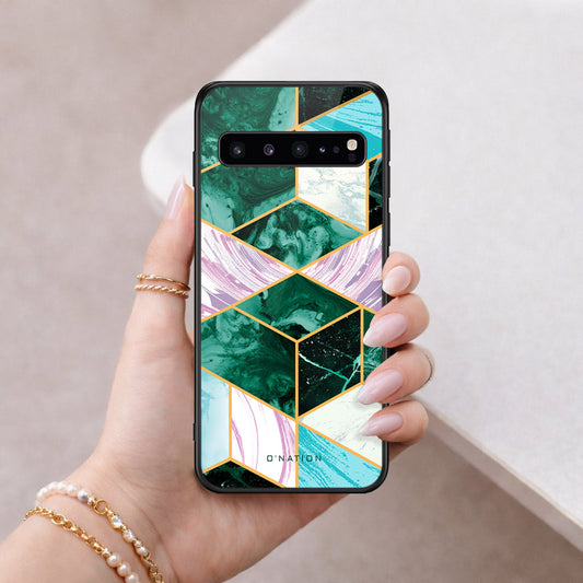 Samsung Galaxy S10 5G Cover - O'Nation Shades of Marble Series - HQ Ultra Shine Premium Infinity Glass Soft Silicon Borders Case