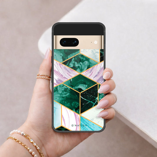 Google Pixel 7 Cover - O'Nation Shades of Marble Series - HQ Ultra Shine Premium Infinity Glass Soft Silicon Borders Case