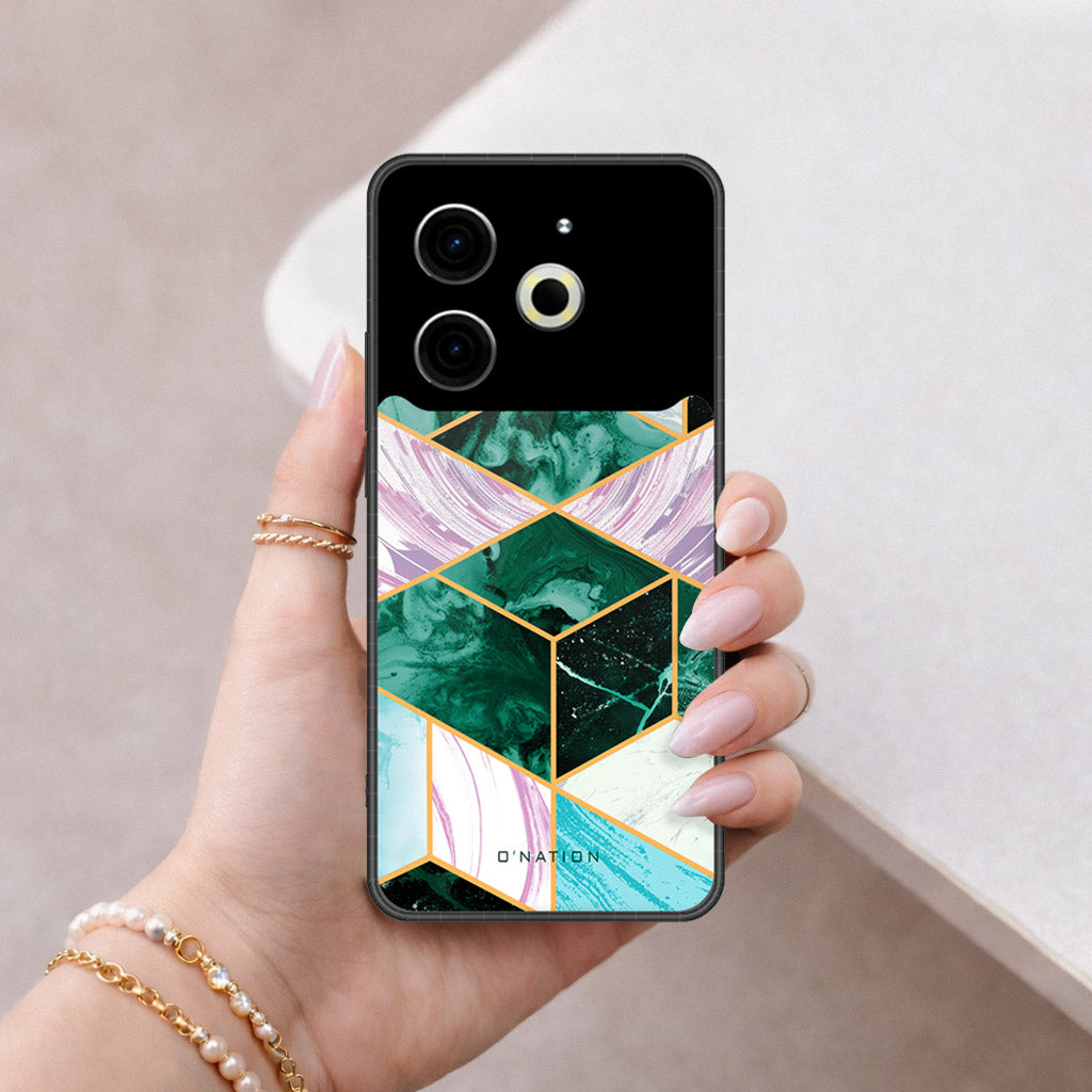 Tecno Pova 6 Cover - O'Nation Shades of Marble Series - HQ Ultra Shine Premium Infinity Glass Soft Silicon Borders Case