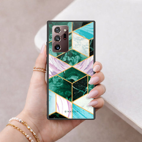 Samsung Galaxy Note 20 Ultra Cover - O'Nation Shades of Marble Series - HQ Ultra Shine Premium Infinity Glass Soft Silicon Borders Case