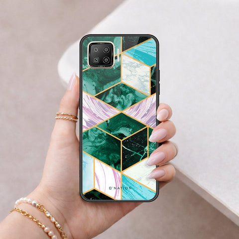 Oppo F17 Cover - O'Nation Shades of Marble Series - HQ Ultra Shine Premium Infinity Glass Soft Silicon Borders Case