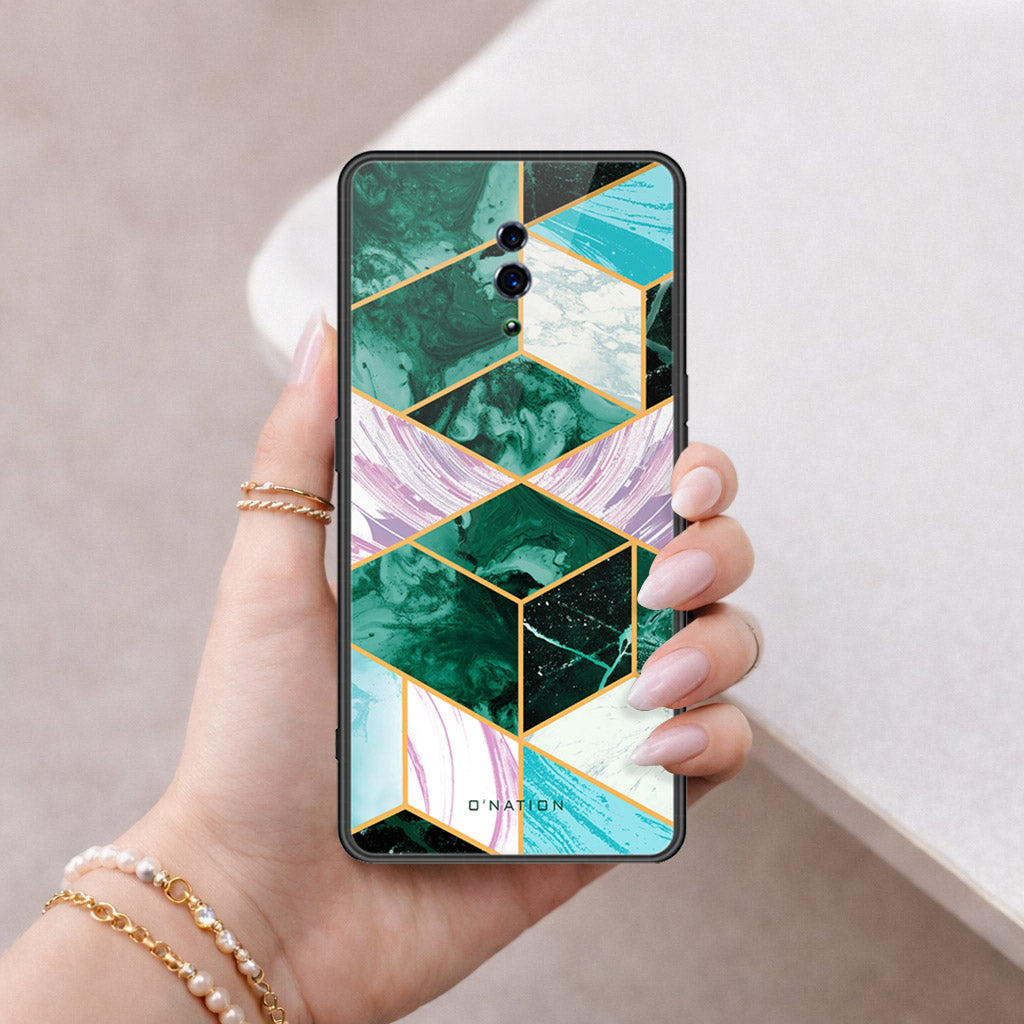 Oppo Reno Cover - O'Nation Shades of Marble Series - HQ Ultra Shine Premium Infinity Glass Soft Silicon Borders Case