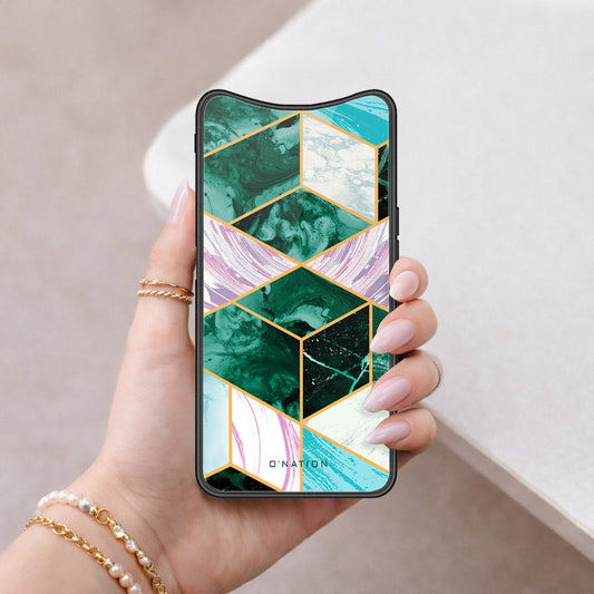 Oppo Find X Cover - O'Nation Shades of Marble Series - HQ Ultra Shine Premium Infinity Glass Soft Silicon Borders Case