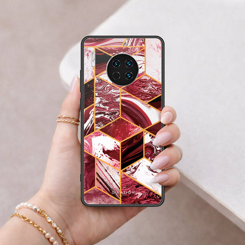 Huawei Mate 30 Cover - O'Nation Shades of Marble Series - HQ Ultra Shine Premium Infinity Glass Soft Silicon Borders Case