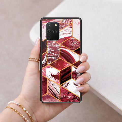 Samsung Galaxy A91 Cover - O'Nation Shades of Marble Series - HQ Ultra Shine Premium Infinity Glass Soft Silicon Borders Case