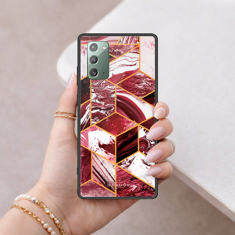 Samsung Galaxy Note 20 Cover - O'Nation Shades of Marble Series - HQ Ultra Shine Premium Infinity Glass Soft Silicon Borders Case