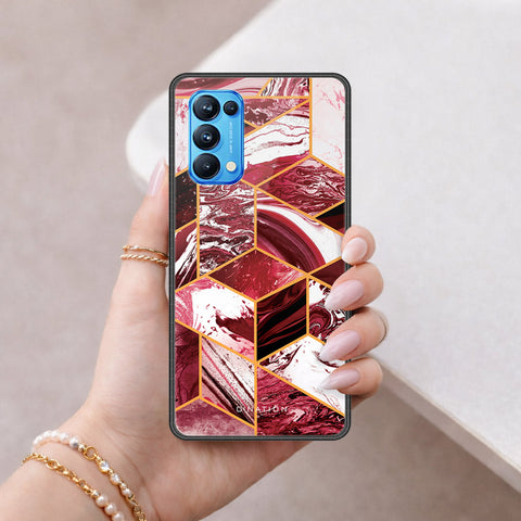 Oppo Reno 5 Pro 5G Cover - O'Nation Shades of Marble Series - HQ Ultra Shine Premium Infinity Glass Soft Silicon Borders Case